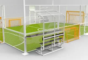 customizable mini football pitch: durable steel structure soccer cage solution