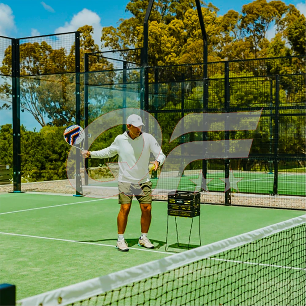 a man in a padel court