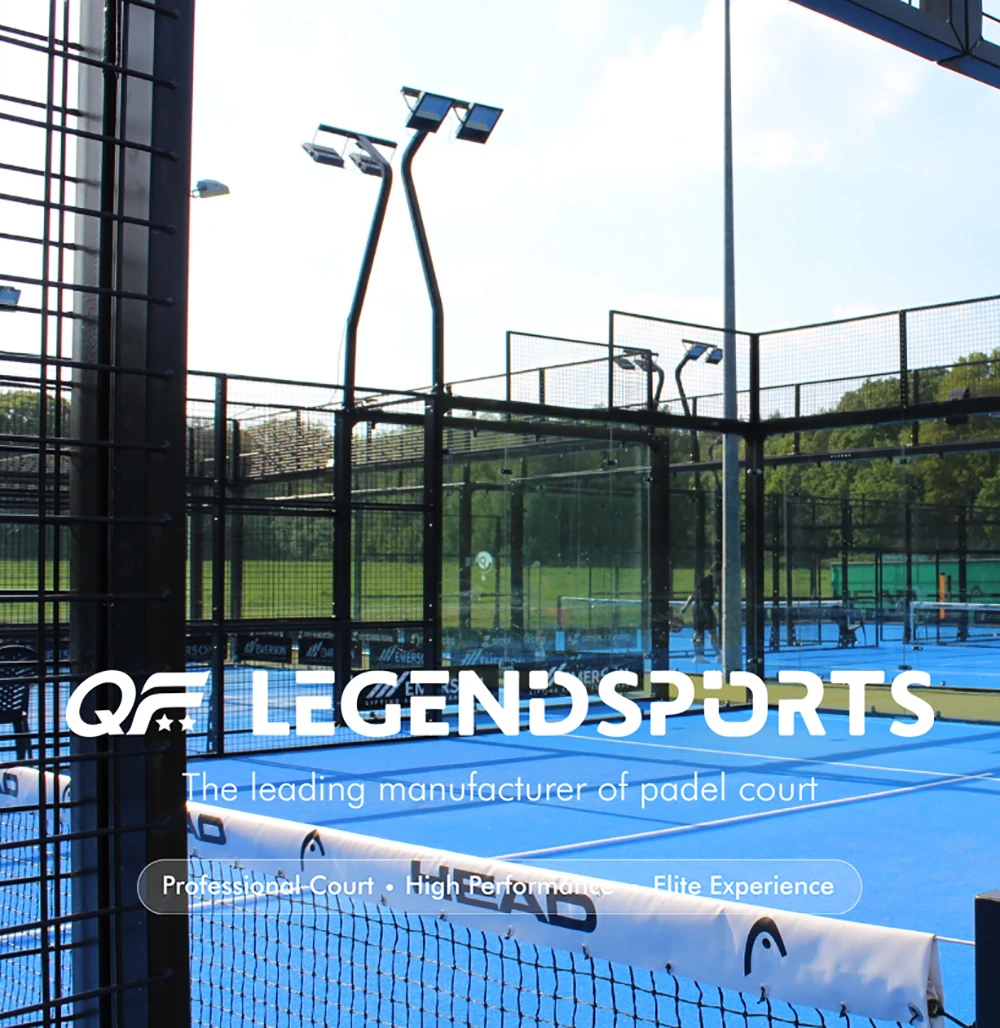 modern padel tennis court facility with steel structure