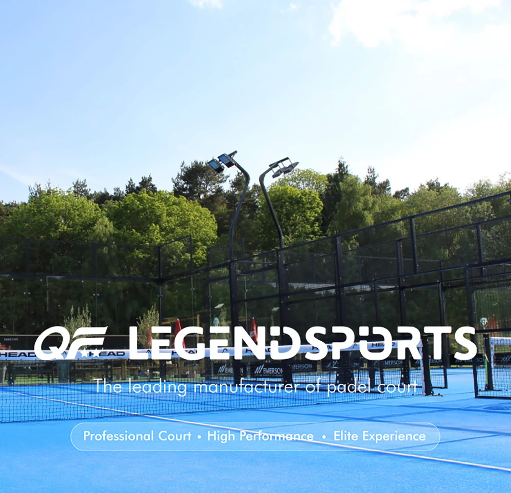 padel court outdoor with glass