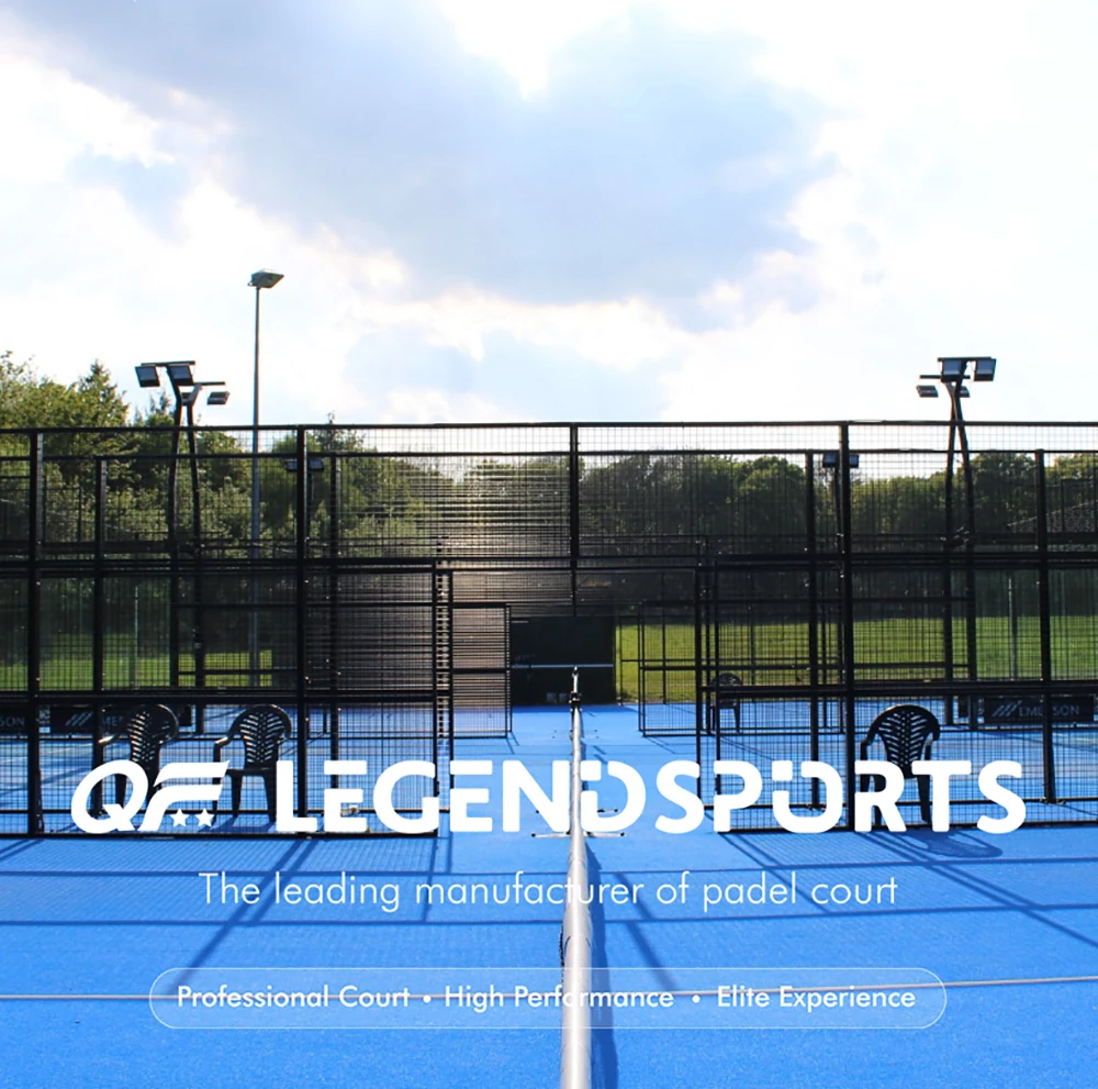 professional padel court featuring led lighting system