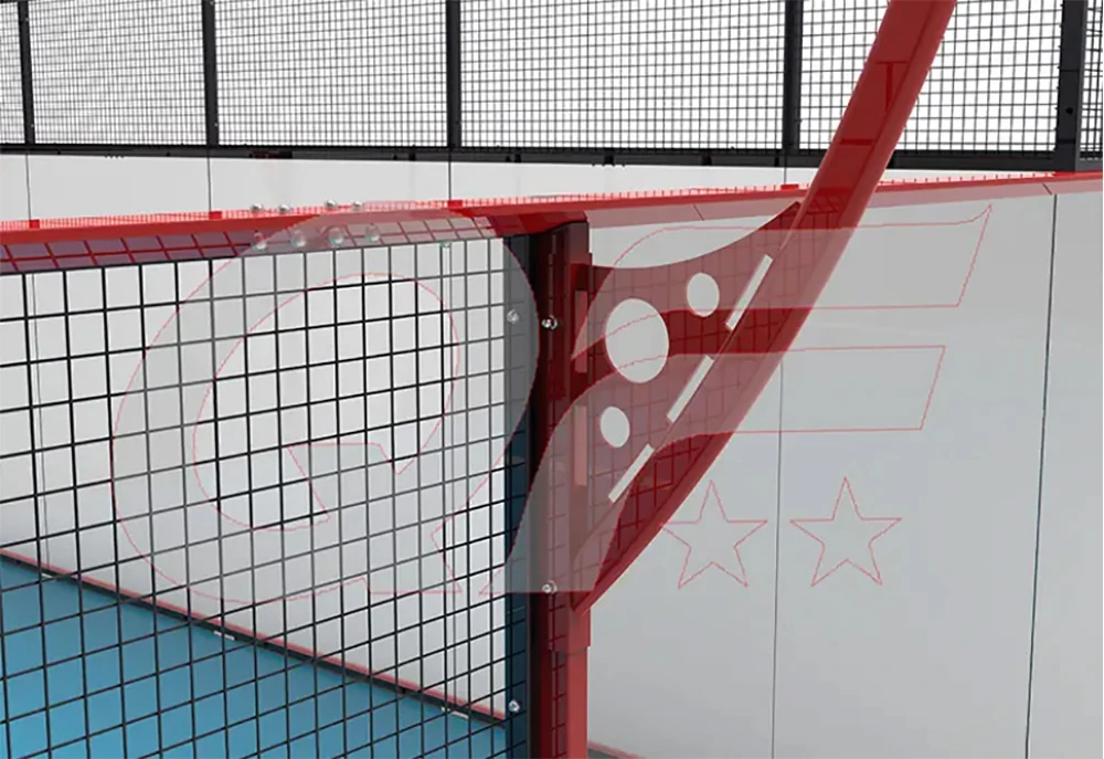 pd14 padel court special shaped steel frame detail