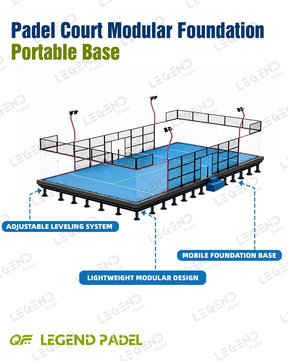 padel court modular foundation system