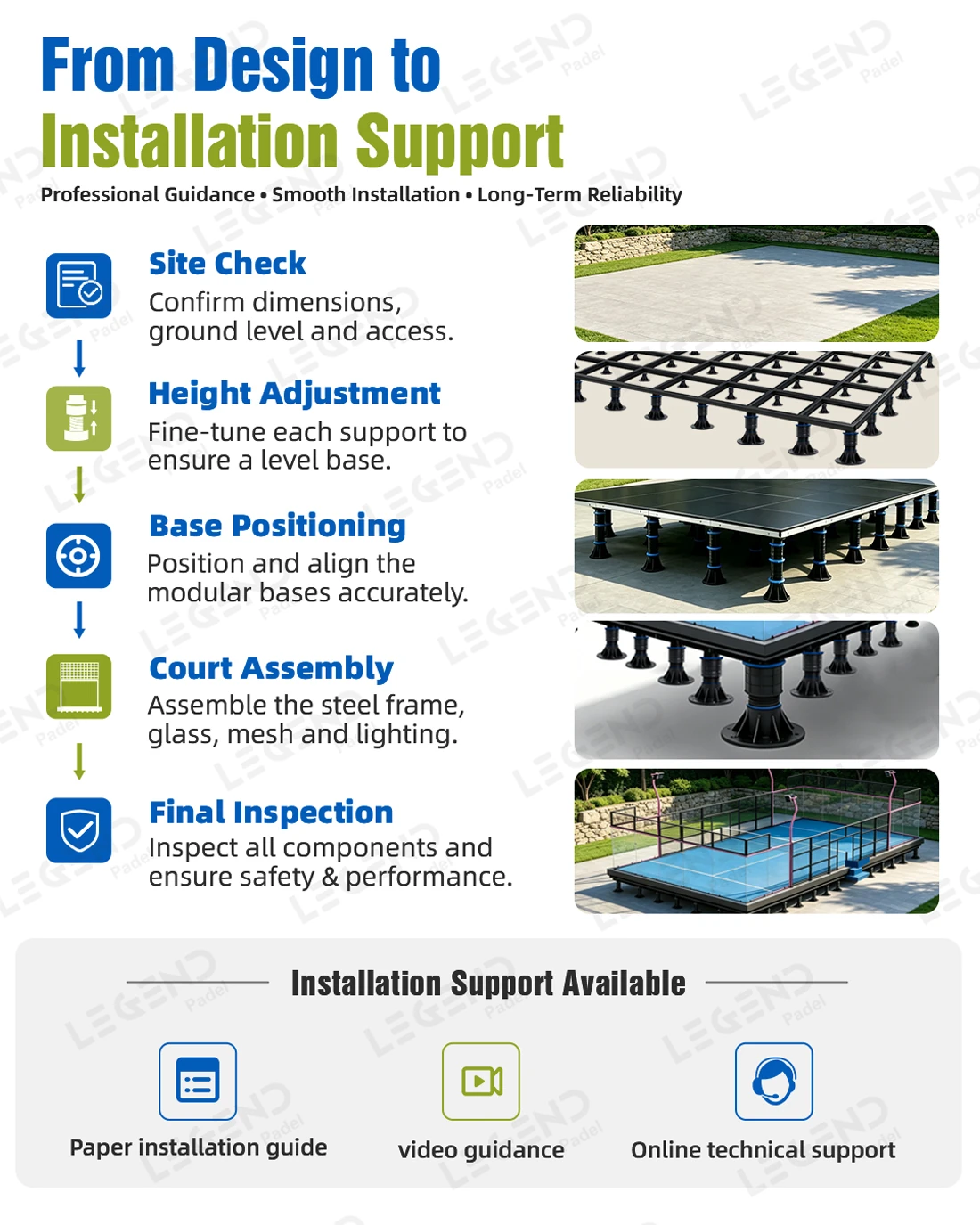 padel court modular foundation system