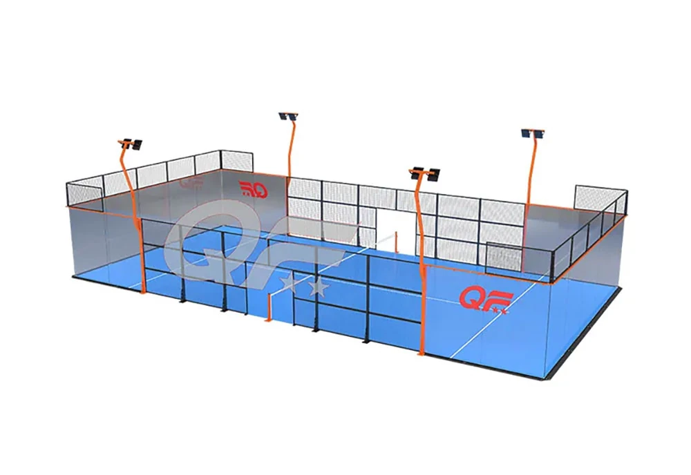 3d rendering of an outdoor padel court