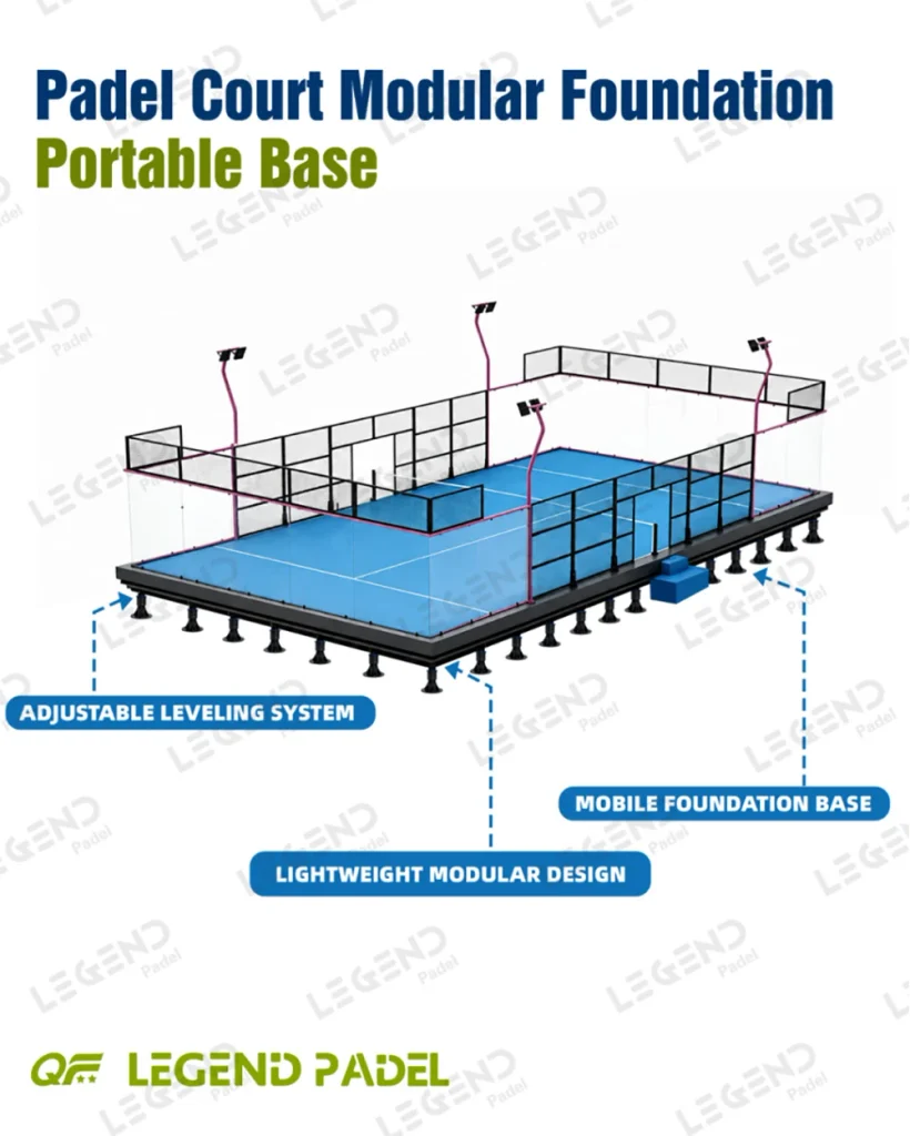 qifan modular foundation portable base for padel courts