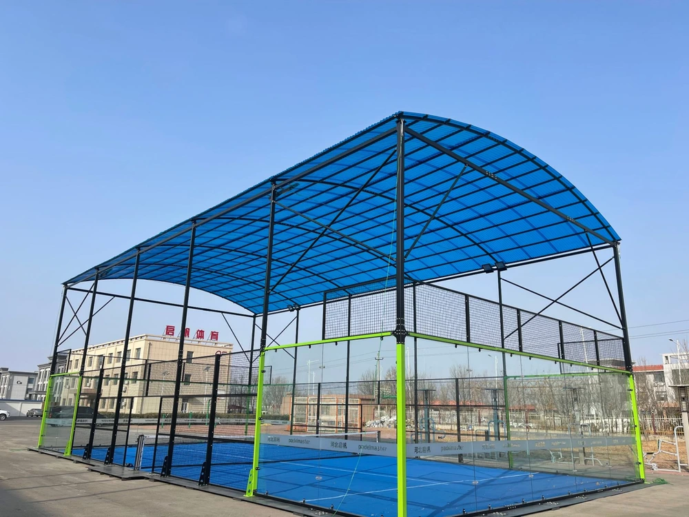 outdoor padel court canopy steel structure
