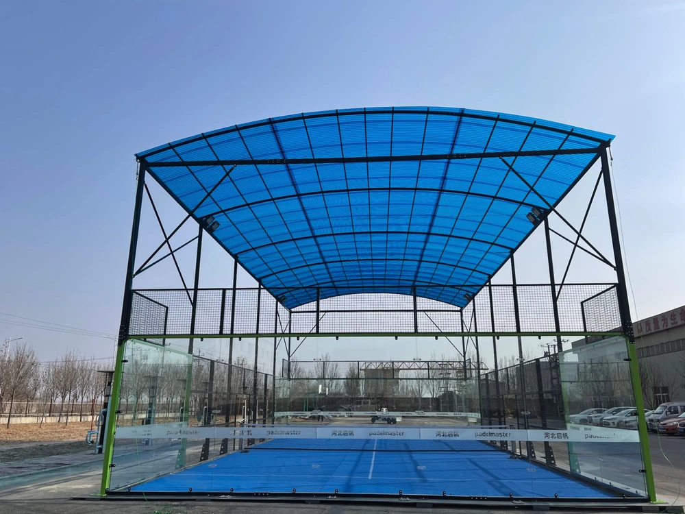 padel court cover with pc board roof