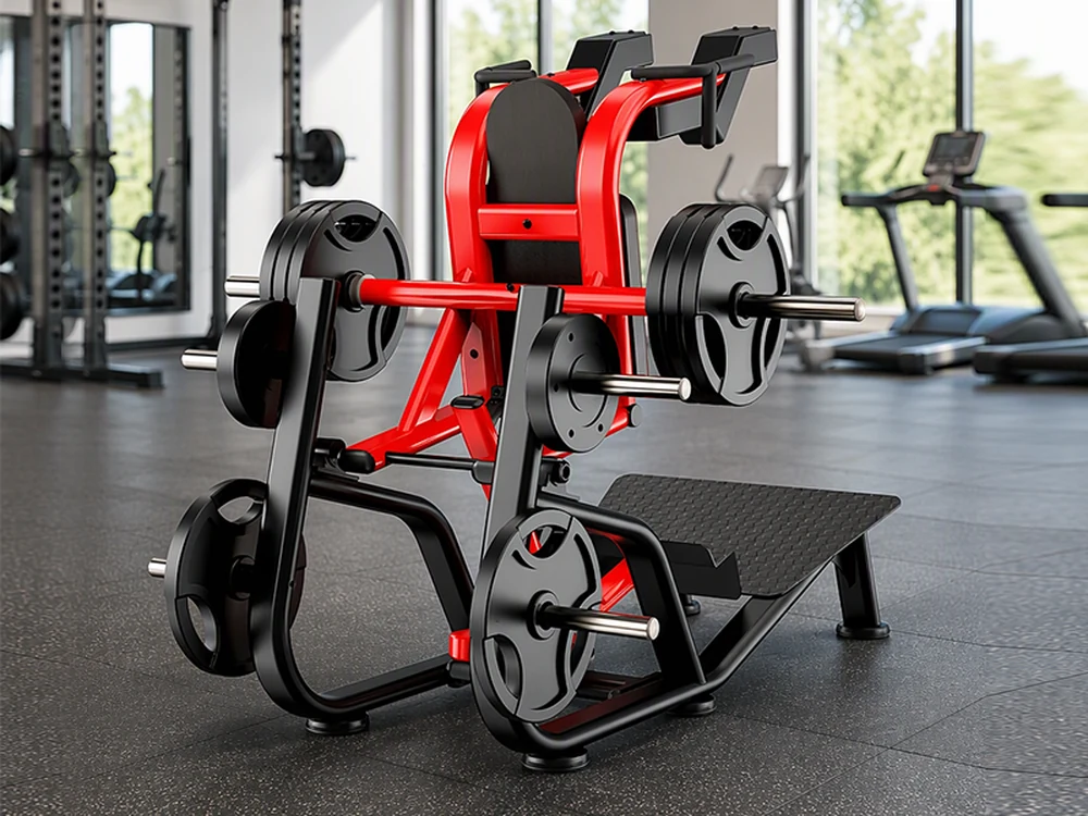 QF-G612 hack squat in a commercial gym