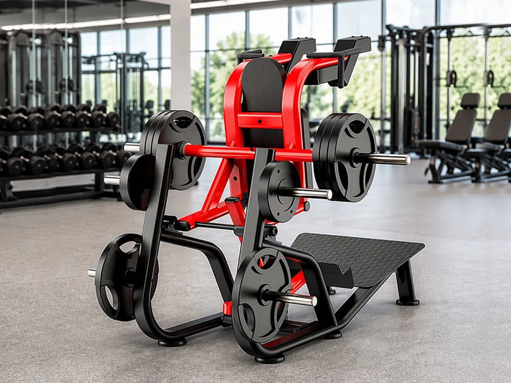 QF-G612 hack squat with foot plate and shoulder pads