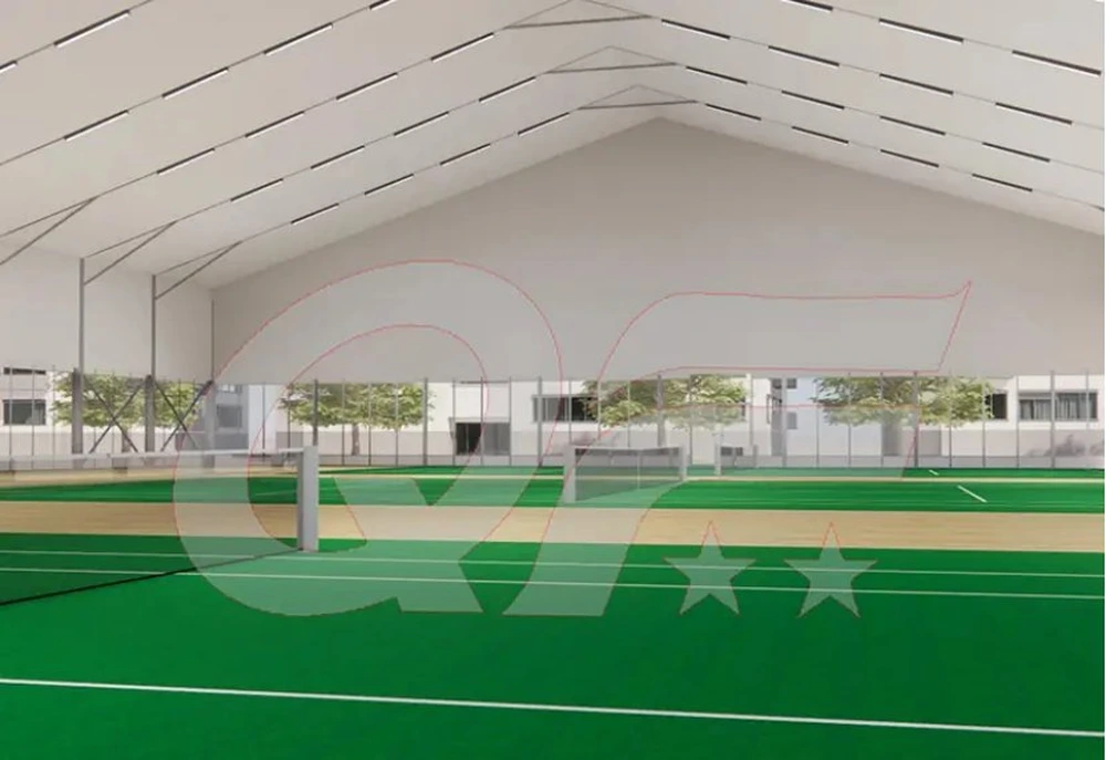 qifan covered court tent interior view